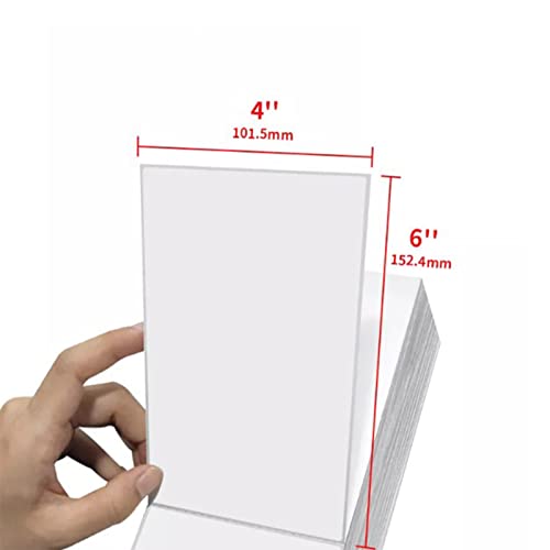 4" x 6" Fanfold Labels Direct Thermal Labels - White Shipping Mailing Postage Labels Permanent Adhesive 1000 Labels Per Stack (8000 Labels=8 Stacks) - size: 8 Stacks | 8000 Labels