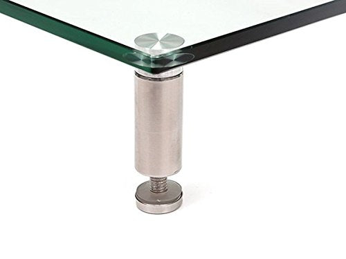 Monoprice Multimedia Desktop Stand 22 Inch x 9.5 Inch - Stand & Riser, Laptop Stand, Desktop TV Stand w/ Height Adjustable Legs - Workstream Collection, Clear