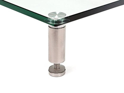 Monoprice Multimedia Desktop Stand 22 Inch x 9.5 Inch - Stand & Riser, Laptop Stand, Desktop TV Stand w/ Height Adjustable Legs - Workstream Collection, Clear