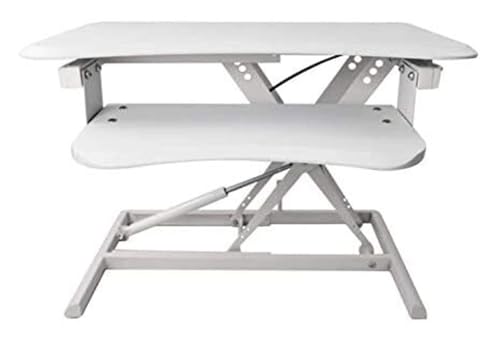 Lifting Desktop Computer Table,Standing Desk， Converter Board Display Workstation Office Stand Demo Laptop Lifter Easy to Sit Or to Reduce(White) - color: White