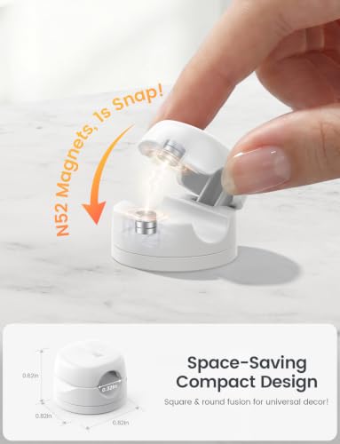 Lamicall 6 Pack Rotating Magnetic Cable Clips, Cord Organizer Holder - color: Snow White - Rotatable