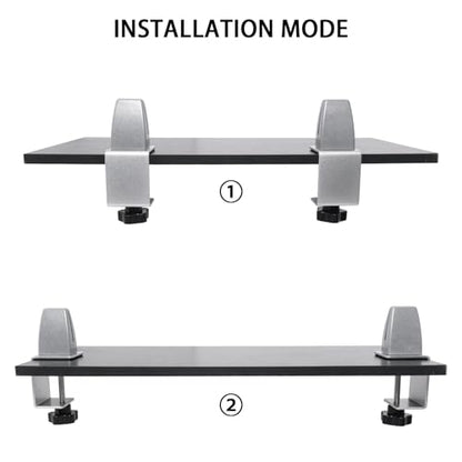 Heavy Duty Sneeze Guard Clamp For 0.1" to 1" Thick Panel,Desk Partition Support Clamps,Adjustable Aluminum Desktop Divider Holder,Easy to Install Desk Privacy Panel Clips, 4 Pack,Silver - color: Silver