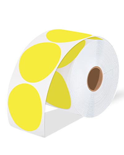 iEager 3 Inch Yellow Circle Thermal Labels, Durable Round Thermal Label - color: Yellow, size: 3 INCH