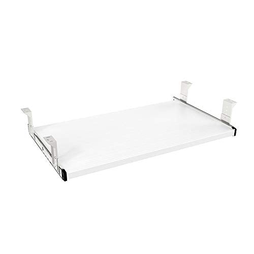 FRMSAET Under Desk 20/24/30 inch Keyboard Drawer Platform (24 in,White) | Heavy Duty Wood Platform Holder Pull-Out Furniture Accessories Slide Drawer Suits Hardware with Adjustable Height Slides - color: White, size: Medium