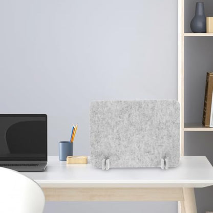 Kichvoe Desk Divider Felt Panel 40x30cm, Acoustic Noise-reducing Office Partition, Privacy Shield for Student and Classroom Desks, Light Gray Desktop Barrier