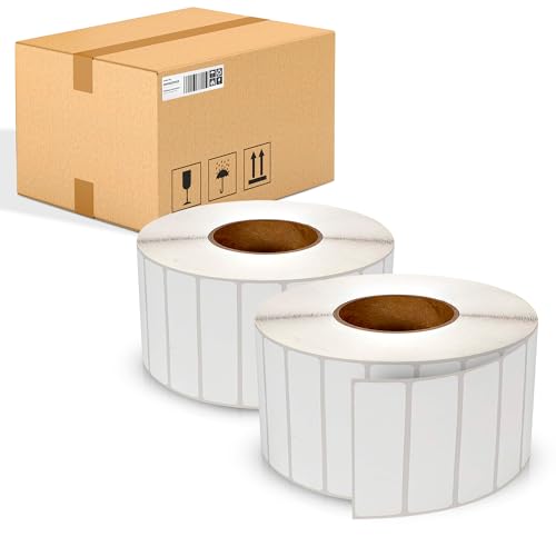 ABC PACK & SUPPLY Thermal Transfer Labels 3.5 x 1 Inch, White Matte Shipping Labels, 3" Core, Perforated, 5400 Labels per Roll, 4 Rolls, Permanent Adhesive, Industrial Printer Compatible - style: 3.5" x 1" / 21600 Pack