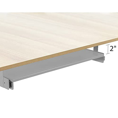 BenchPro Heavy 16-Gauge Powder Painted Steel Keyboard Tray - Under-Mount, Steel Construction, Slide Out Keyboard Mouse Holder - Powder Coated 9" D x 27" W - Grey - style: Metal Grey 27"