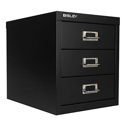 Bisley 3-Drawer Steel MultiDrawer Cabinet - Black - color: Black, size: 3 Drawer