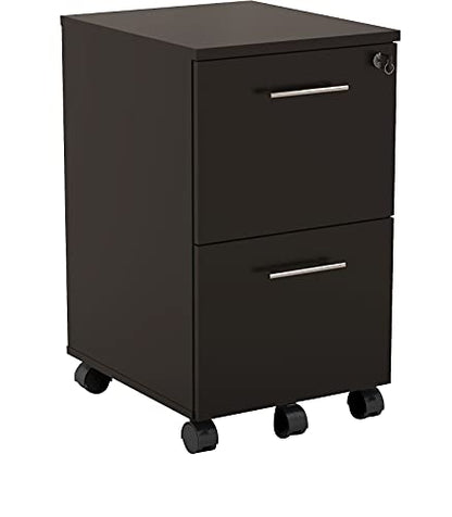 Mayline MNFFLDC Medina Freestanding Mobile File Pedestal FF, Mocha Laminate - color: Mocha, style: 2 Drawers