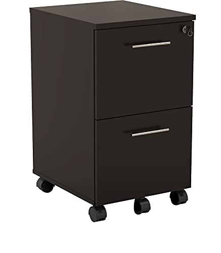 Mayline MNFFLDC Medina Freestanding Mobile File Pedestal FF, Mocha Laminate - color: Mocha, style: 2 Drawers
