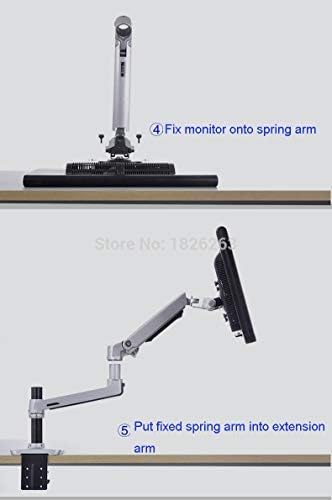 XSJ8013C Aluminum Alloy Ultra Long Arm LED LCD Monitor Holder Table Clamping Full Motion Monitor Mount Support (Black) - color: Black
