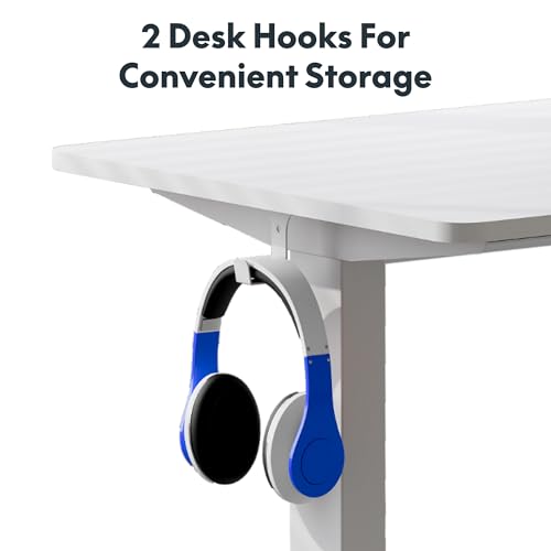 FLEXISPOT 48"x30" Electric Standing Desk, White | One-Piece Desktop, 1" Thick Top, Height Adjustable, Stable Steel Frame, Home Office & Multi-Monitor Setup - color: White, size: 48x30"
