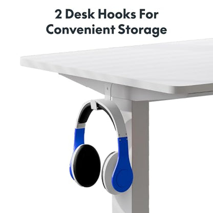 FLEXISPOT 48"x30" Electric Standing Desk, White | One-Piece Desktop, 1" Thick Top, Height Adjustable, Stable Steel Frame, Home Office & Multi-Monitor Setup - color: White, size: 48x30"