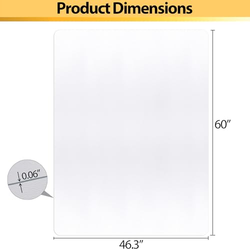 LEMY Office Mat, Heavy Duty Floor Chair Mats, Anti-Slip for Home, 48 x 60 Inches, PVC - size: 46x60--0.06"Th