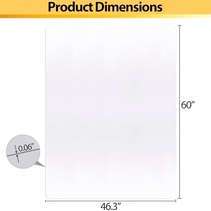 LEMY Office Mat, Heavy Duty Floor Chair Mats, Anti-Slip for Home, 48 x 60 Inches, PVC - size: 46x60--0.06"Th