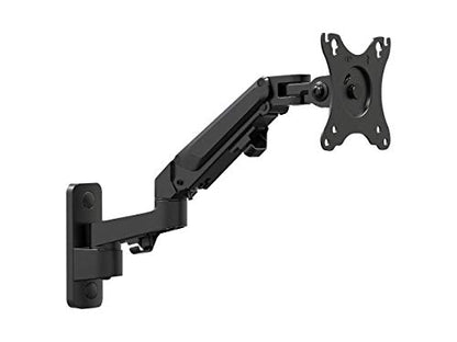 Monoprice Full Motion Wall Mount - for Monitors Up to 27 Inch, Adjustable Gas Spring, 2-Segment, Supports Max Weight 15.4 Pounds, Black - Workstream Collection - style: 2 Segment