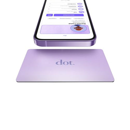 dot. Card Metal - Digital Business Card - Tap Compatible with iPhone & Android (Purple) - color: Purple