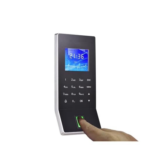 WiFi Biometric Fingerprint Time Clock for Small Businesses Door Lock Access Control System Finger and Card Time and Attendance for Small Businesses,Black-ID with Adapter - size: ID with Adapter