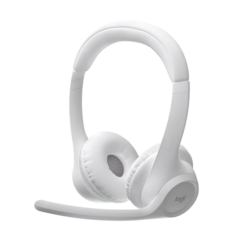 Logitech Zone 300 Wireless Bluetooth Headset with Noise-Canceling Microphone, Compatible with Windows, Mac, Chrome, Linux, iOS, iPadOS, Android – Off-White (Renewed) - color: Off White