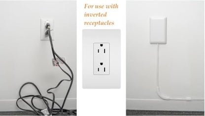 Smart Sleek Socket: Universal Outlet Concealer with Wi-Fi Smart Power Strip - size: 5 ft - Smart, style: Inverted Outlet