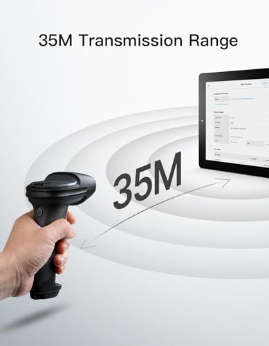 Inateck 2D Barcode Scanner, Wireless Bluetooth QR Code Scanner with AI APP & SDK, 180-Day Battery Life, Fast & Accurate Scanning, Compatible with iOS/Android/Windows - color: Black