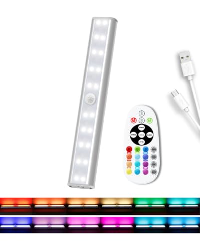 Under Cabinet Lighting Rechargeable 48-LED Wireless Under Cabinet Lights Remote, Kitchen Counter Lights Closet Lights RGB Perfect for Indoor Pantry Display Shelf 15 Color Changing(1 Pack) - color: RGB/1 Pack