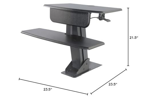 Kantek Standing Desk Converter, Clamps to Desk for Stability & Space, Adjustable Upto 23", Sit to Stand Home Office Workstation, Grommet Hole, Black,STS800 - color: Black, style: Desk Mounted System