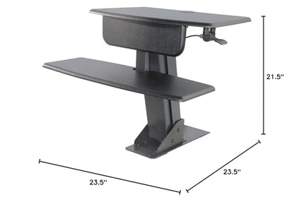 Kantek Standing Desk Converter, Clamps to Desk for Stability & Space, Adjustable Upto 23", Sit to Stand Home Office Workstation, Grommet Hole, Black,STS800 - color: Black, style: Desk Mounted System