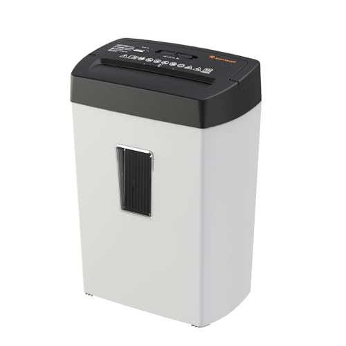 Bonsaii Heavy-Duty Shredder, Up to 12 Sheets, P-4 high Security, Credit Cards, Mail, & Staples, 5.5-Gallon bin with a Transparent Window, Suitable for Heavy-Duty use in Home Offices, White & Black - color: Black and White, size: 12-Sheet | 5 min