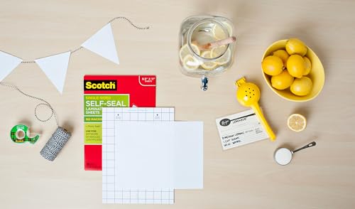 Scotch Self-Seal Single-Sided Laminating Sheets, Letter Size 9 in x 12 in