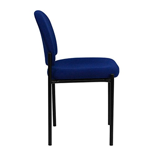 EMMA + OLIVER Navy Fabric Stackable Steel Side Reception Chair - color: Navy Fabric
