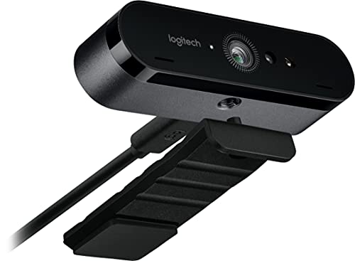 Logitech 4K Pro Webcam, 4K Resolution at 30 fps, Auto Focus, Wide 90° Diagonal Field of View, 5X Digital Zoom, RightLight 3 with HDR (Renewed)