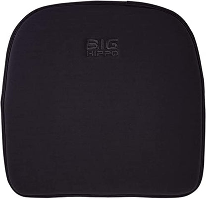 Big Hippo Chair Pads, Memory Foam Chair Seat Cushion Non Slip Rubber Back Thicken Chair Padding with Elastic Bands for Home Office Outdoor Seats (Black-1pc) - color: Black