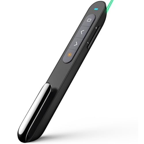 Norwii N76 Bluetooth Presentation Clicker for PowerPoint Presentations - color: Green - Rechg. - USB-A&BLE