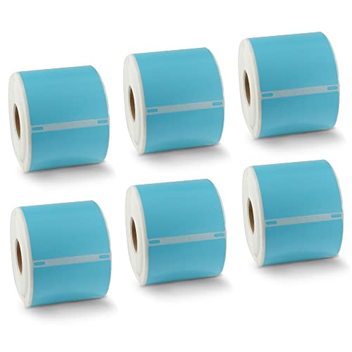 BETCKEY - Replace for DYMO 30256 (2-5/16" x 4") Labels, [6 Roll/Light Blue] - color: Blue, size: 30256 [2-5/16" x 4"]