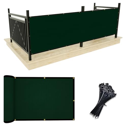 UPGRADE Privacy Screen 3' x 10' Fence Commercial Shade Cover with Brass Grommets Heavy Duty Perfect for Outdoor Back Yard, Dark Green, Customizable - color: Dark Green, size: 0 3' x 1 0'