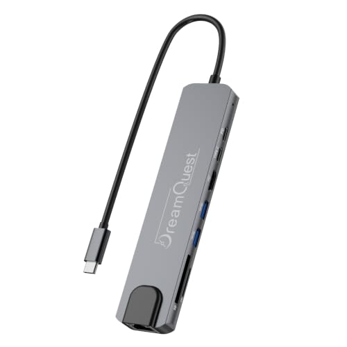 8-in-1 Laptop Docking Station USB C Hub with 4K HDMI & 100W PD | Aluminum 8-in-1 USB C Hub with USB 3.0(5Gbps), USB 2.0, USB-C, Ethernet, SD/TF Card Reader for Laptop MacBook