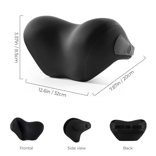 BEBAS Ergonomic Car Headrest Pillow, Memory Foam Neck Support, Black - color: Black