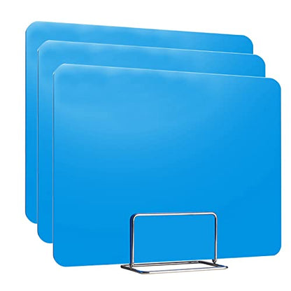 3 Pack Blue Classroom Privacy Shields for Student Desks Lightweight Desk Dividers & Cubicle Panels Durable Learning Barriers Schools Teachers Exams Tests - color: Blau, size: 30x120cm/11.8x47.2inch