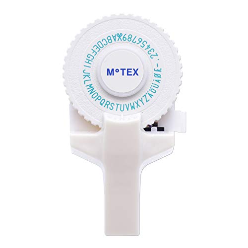 Motex Embossing Label Maker, Labeling Tool, Old School Label Maker, for Manual Label Embossing- E-101 (1 Wheel, White) - color: White, style: 1 Wheel