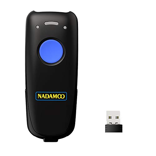 NADAMOO Wireless Barcode Scanner Compatible with Bluetooth Function, 2.4G Wireless & Wired 3-in-1 Bar Code Scanner Portable USB CCD Reader, Work with iPhone iPad Android Windows Mac OS-Dark Blue - color: 1D Dark Blue