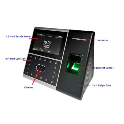 WiFi Biometric Face Attendance System Fingerprint Employee Attendace Management Electronic Time Clock Device for Small Businesses,