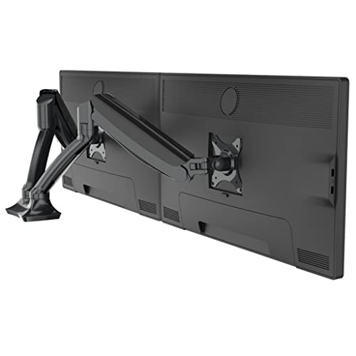 Progressive Desk Dual Gas Spring Monitor Mount Stand - Fits 10"-27" Monitors - ±180° Monitor Rotation - Arm Holds Up to 20 lbs per Arm - style: Dual 10"-27"