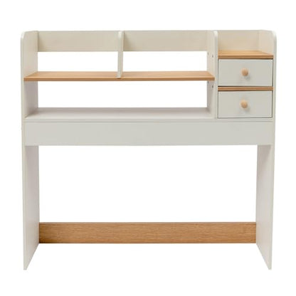 Desk Shelf 3 Tier Multipurpose Desktop Bookshelf with 2 Drawers Desktop Storage Organizer Desk Display Rack for Study Rooms Offices Bedrooms