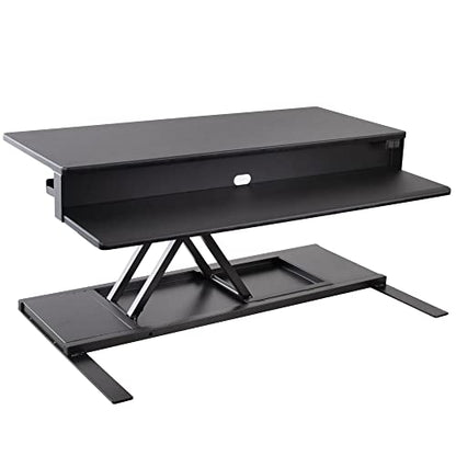 Stand Steady Flexpro Power 40 Inch Electric Standing Desk | Electric Height-Adjustable Stand up Desk | by Award Winning Holds 2 Monitors + Laptop! | Easy Quiet Adjustments! (Black) (40") - size: 40 Inch