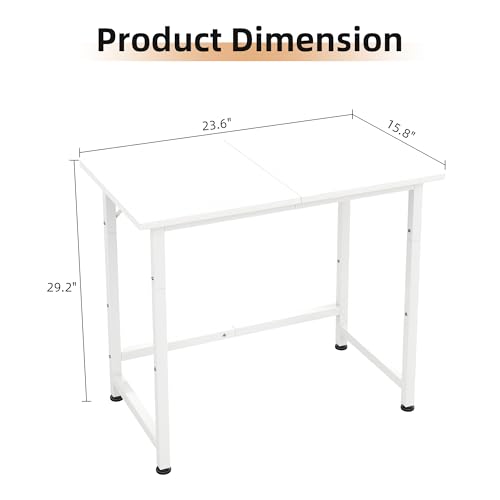 COTUBLR Small Desk, 24 Inch Small Computer Desk for Spaces, Compact Tiny Mini Simple Desk Table for Bedroom Home Office Writing Work Study Kids Student Teacher, Bonus Mousepad, White - color: White