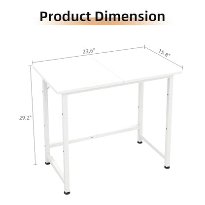 COTUBLR Small Desk, 24 Inch Small Computer Desk for Spaces, Compact Tiny Mini Simple Desk Table for Bedroom Home Office Writing Work Study Kids Student Teacher, Bonus Mousepad, White - color: White