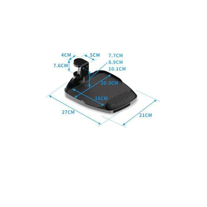 Clamp-on Mouse Tray Under Desk Adjustable Clamp Rotating Wrist Mouse Extended Holder for Desks Computer Platform Tray Padding Arm Rest Pad Black