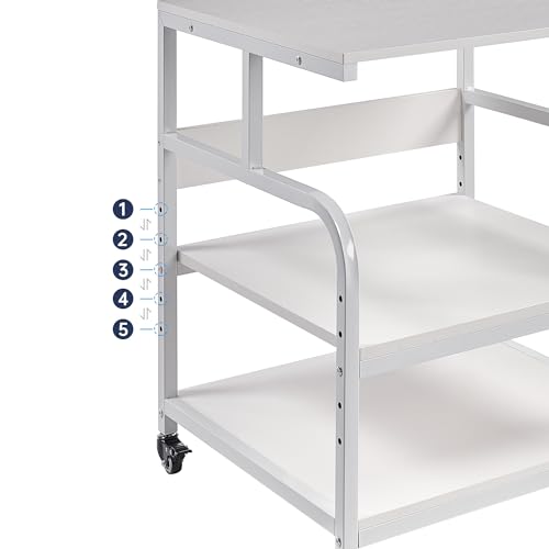 Fannova 25.6"x23.6"x30.9" Extra Large White Printer Stand with Storage - color: White, size: 25.6"W x 23.6"D x 30.9"H