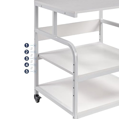 Fannova 25.6"x23.6"x30.9" Extra Large White Printer Stand with Storage - color: White, size: 25.6"W x 23.6"D x 30.9"H